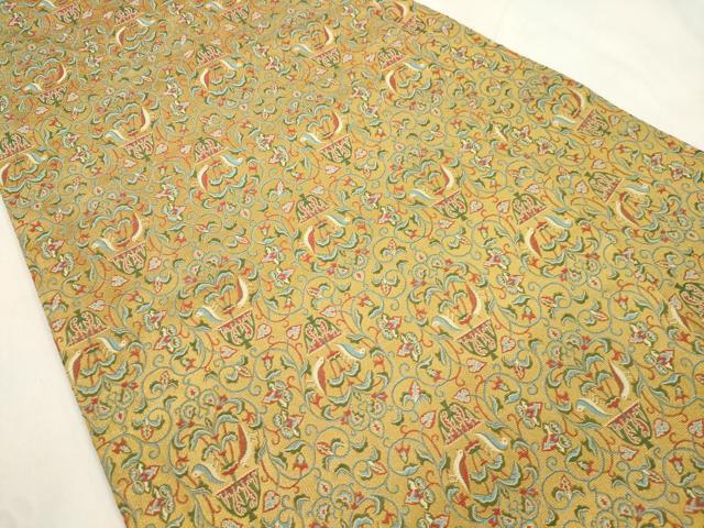 平和屋着物●全通柄九寸名古屋帯　東欧織文　花鳥文　金糸　正絹　逸品　CABL4731dy