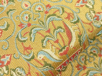 平和屋着物●全通柄九寸名古屋帯　東欧織文　花鳥文　金糸　正絹　逸品　CABL4731dy