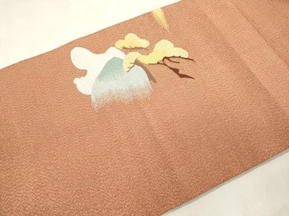 平和屋着物●爪掻き本綴れ　八寸名古屋帯　枝松文　金銀糸　正絹　逸品　CABL4739dy