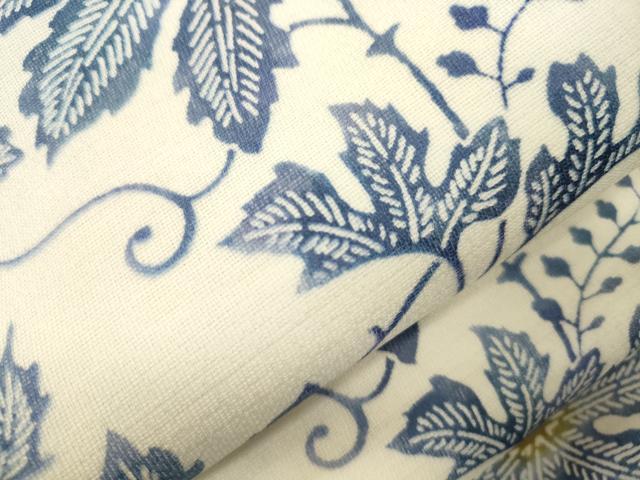 平和屋着物▽ワンタッチつけ帯　スリーシーズン　春夏秋　型染め　草木文　正絹　逸品　CABL4746dy