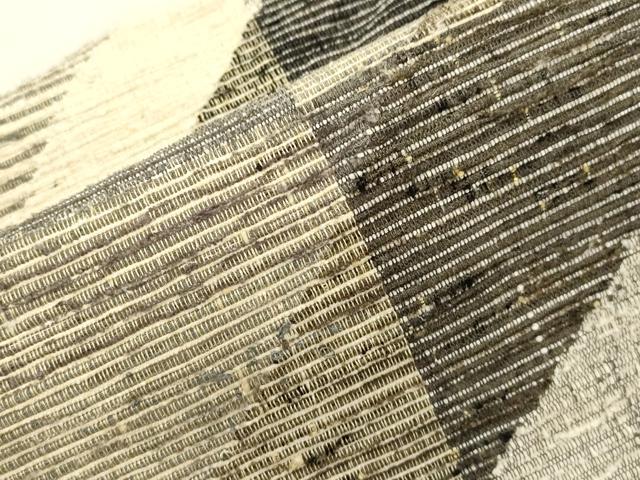 平和屋着物●二代目吉平　小田島克明　つけ帯　小田島裂織　幾何学文　証紙付き　正絹　逸品　CABL4748dy