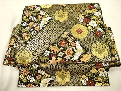 平和屋着物●ワンタッチつけ帯　唐織　宝物桐菊文　金糸　正絹　逸品　CABL4749dy
