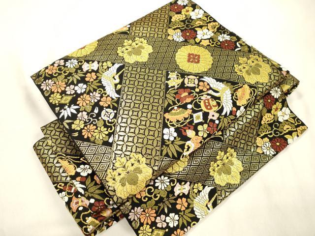 平和屋着物●ワンタッチつけ帯　唐織　宝物桐菊文　金糸　正絹　逸品　CABL4749dy