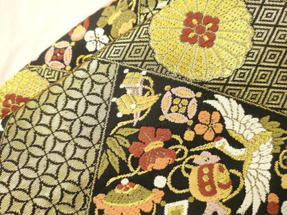 平和屋着物●ワンタッチつけ帯　唐織　宝物桐菊文　金糸　正絹　逸品　CABL4749dy