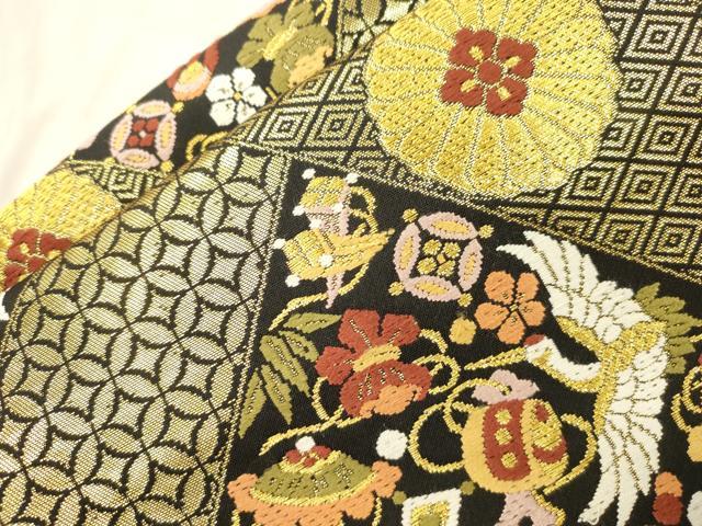 平和屋着物●ワンタッチつけ帯　唐織　宝物桐菊文　金糸　正絹　逸品　CABL4749dy