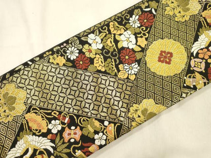 平和屋着物●ワンタッチつけ帯　唐織　宝物桐菊文　金糸　正絹　逸品　CABL4749dy