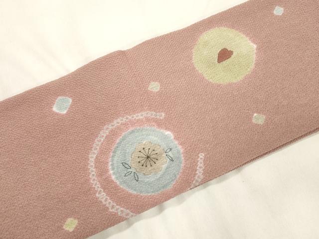 平和屋着物●つけ帯　絞り　舞花文　鬼しぼ縮緬　正絹　逸品　CABL4755dy