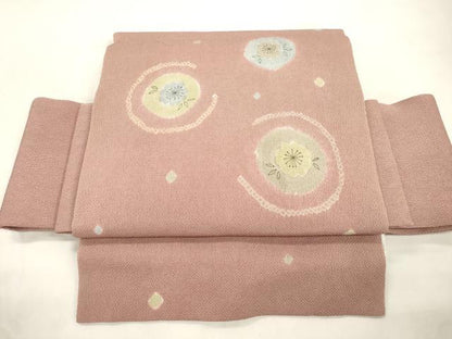 平和屋着物●つけ帯　絞り　舞花文　鬼しぼ縮緬　正絹　逸品　CABL4755dy