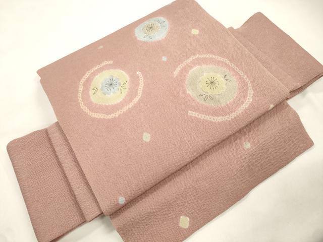 平和屋着物●つけ帯　絞り　舞花文　鬼しぼ縮緬　正絹　逸品　CABL4755dy