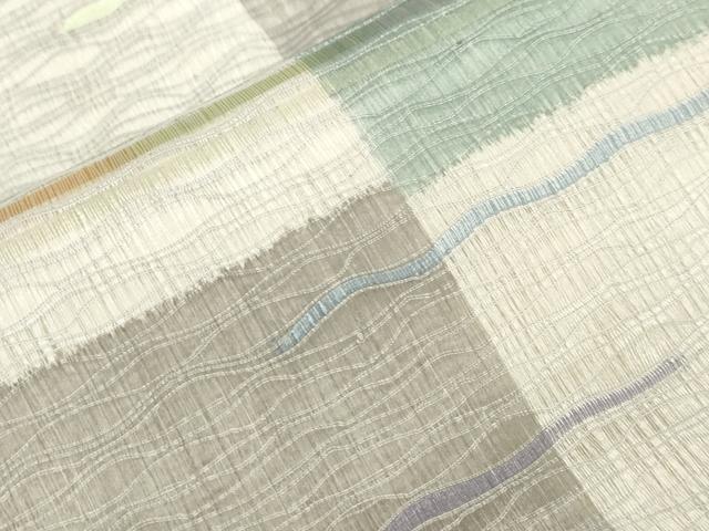 平和屋着物▽太鼓柄袋帯　スリーシーズン　春夏秋　櫛織　幾何学文　やまと誂製　正絹　逸品　CABL4762dy