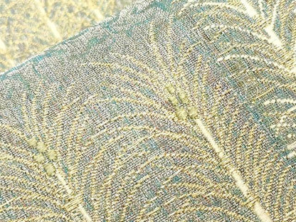 平和屋着物▽六通柄袋帯　スリーシーズン　春夏秋　草木文　金糸　正絹　逸品　CABL4768dy