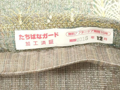 平和屋着物▽六通柄袋帯　スリーシーズン　春夏秋　草木文　金糸　正絹　逸品　CABL4768dy