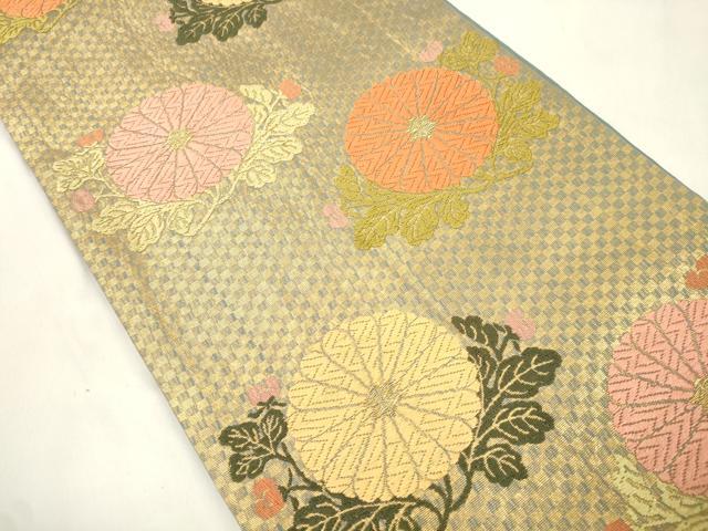 平和屋着物▽紋屋井関　御寮織　六通柄袋帯　スリーシーズン　春夏秋　唐織　草花文　正絹　逸品　CABL4769dy