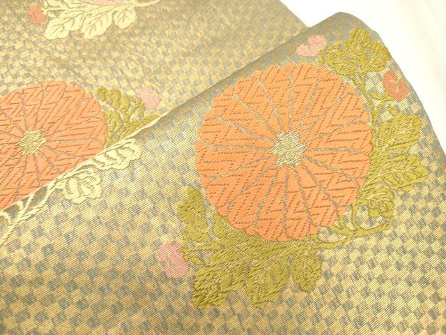 平和屋着物▽紋屋井関　御寮織　六通柄袋帯　スリーシーズン　春夏秋　唐織　草花文　正絹　逸品　CABL4769dy