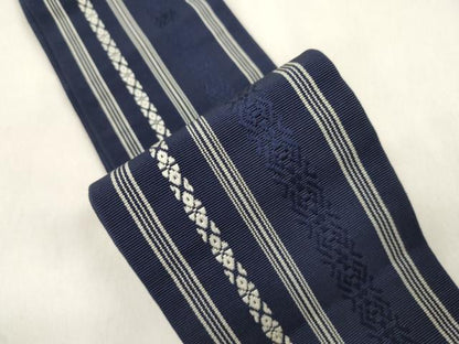平和屋着物●男性　本場筑前博多織　角帯　献上　正絹　逸品　CABL4774dy