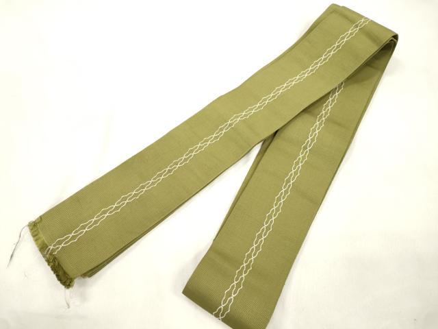 平和屋着物●男性　本場筑前博多織　角帯　幾何学文　正絹　逸品　CABL4790dy