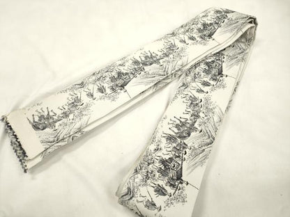 平和屋着物●男性　本場筑前博多織　両面　角帯　人物文　正絹　逸品　CABL4792dy