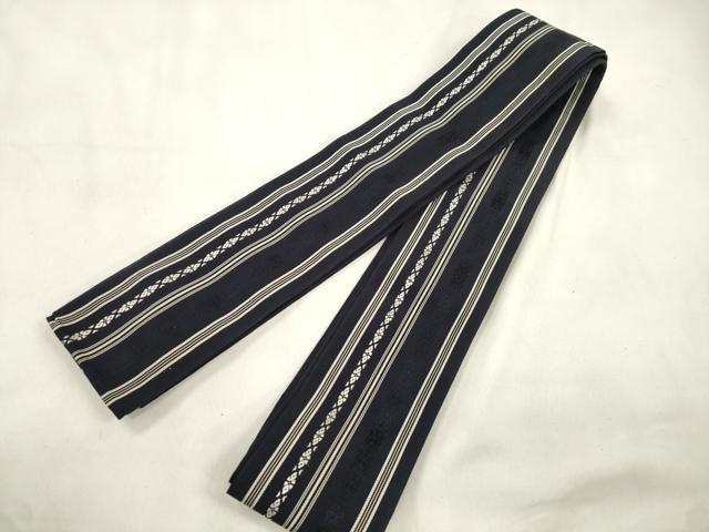 平和屋着物●男性　本場筑前博多織　角帯　献上　正絹　逸品　CABL4793dy