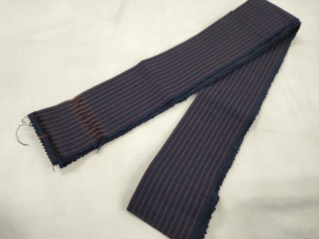 平和屋着物●男性　角帯　紬地　縞　正絹　逸品　CABL4794dy