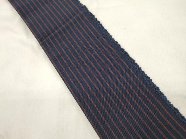 平和屋着物●男性　角帯　紬地　縞　正絹　逸品　CABL4794dy