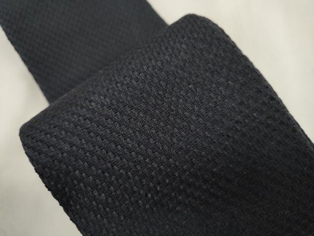 平和屋着物●男性　本場筑前博多織　角帯　濃紺地　正絹　逸品　CABL4797dy