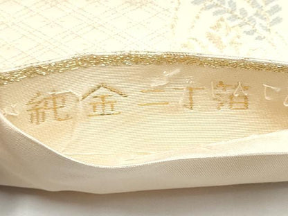 平和屋本店▼六通柄袋帯　色紙重ね風景文　純金二丁箔　正絹　逸品　CABL4802hy