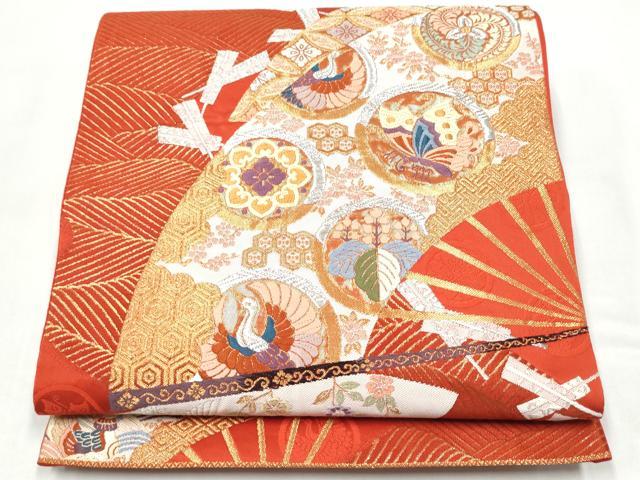 平和屋本店▼六通柄袋帯　唐織　瑞華寺宝文　本金箔　正絹　逸品　CABL4803hy