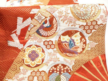 平和屋本店▼六通柄袋帯　唐織　瑞華寺宝文　本金箔　正絹　逸品　CABL4803hy
