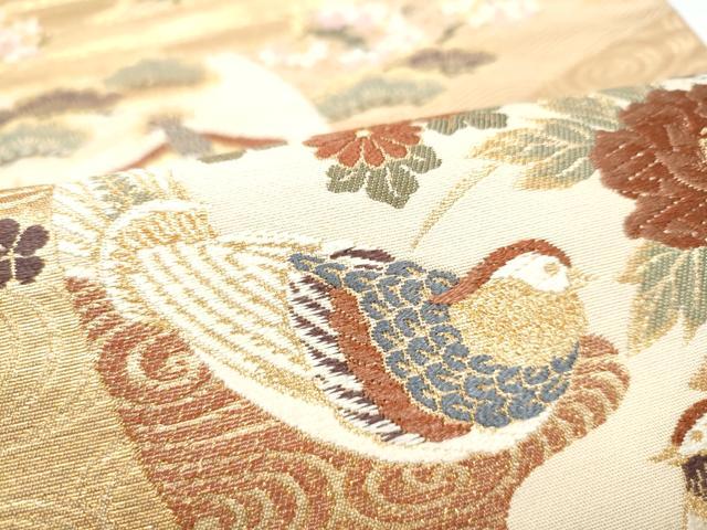 平和屋本店▼六通柄袋帯　唐織　流水丸文小袖　本金二重箔　正絹　逸品　CABL4811hy