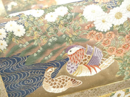 平和屋本店▼六通柄袋帯　色紙百趣　本金箔　正絹　逸品　CABL4816hy