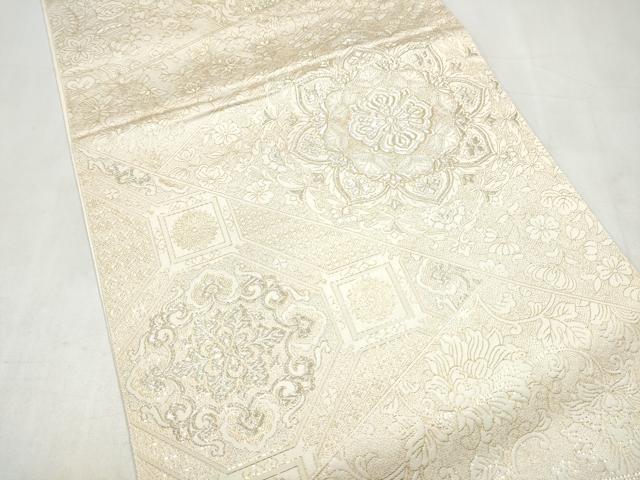 平和屋本店▼六通柄袋帯　九百紋織錦　切嵌正倉院花文　本金箔　正絹　逸品　CABL4819hy