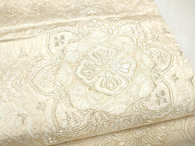 平和屋本店▼六通柄袋帯　九百紋織錦　切嵌正倉院花文　本金箔　正絹　逸品　CABL4819hy