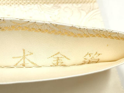 平和屋本店▼六通柄袋帯　九百紋織錦　切嵌正倉院花文　本金箔　正絹　逸品　CABL4819hy