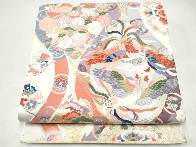平和屋本店▼六通柄袋帯　唐織　九百錦　鳳凰花文　純金箔24K　正絹　逸品　CABL4821hy