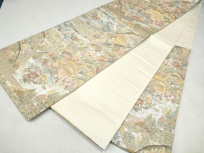 平和屋本店▼六通柄袋帯　京洛紹紀錦　本金箔　正絹　逸品　CABL4823hy
