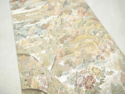 平和屋本店▼六通柄袋帯　京洛紹紀錦　本金箔　正絹　逸品　CABL4823hy