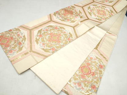 平和屋本店▼六通柄袋帯　松風　本金24K箔　正絹　逸品　CABL4828hy