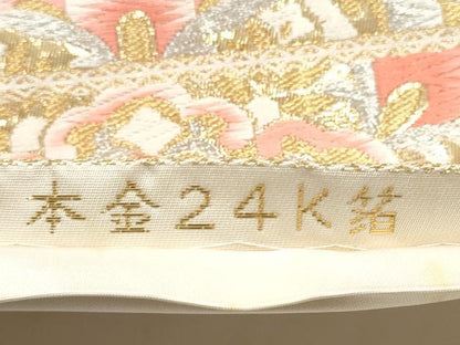 平和屋本店▼六通柄袋帯　松風　本金24K箔　正絹　逸品　CABL4828hy