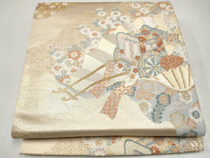 平和屋本店▼六通柄袋帯　唐織　古典錦　本金二重箔　正絹　逸品　CABL4835hy