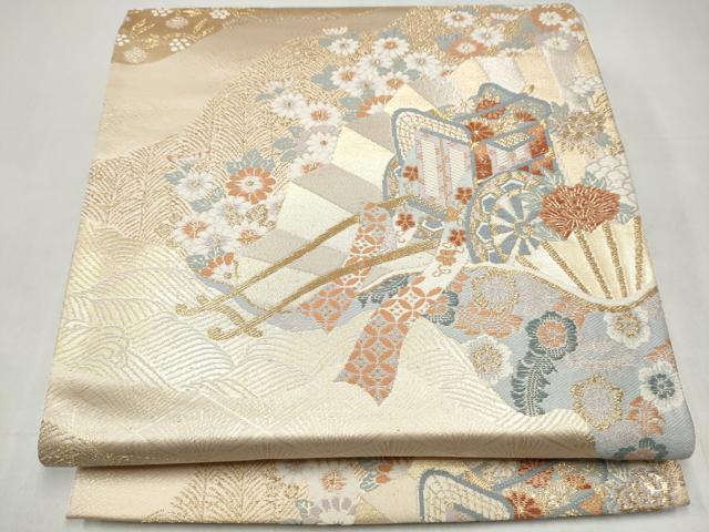 平和屋本店▼六通柄袋帯　唐織　古典錦　本金二重箔　正絹　逸品　CABL4835hy