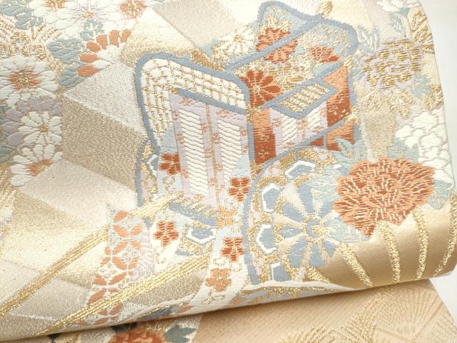 平和屋本店▼六通柄袋帯　唐織　古典錦　本金二重箔　正絹　逸品　CABL4835hy