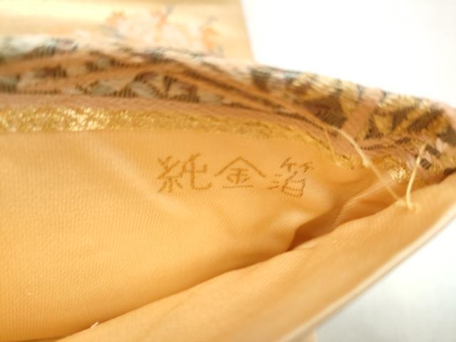 平和屋本店▼六通柄袋帯　唐織　名園眺望　純金箔　正絹　逸品　CABL4836hy