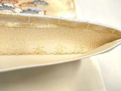 平和屋本店▼六通柄袋帯　唐織　醍醐花宴文　本金箔　正絹　逸品　CABL4839hy