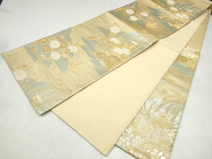 平和屋本店▼六通柄袋帯　寿峰錦　24金三重箔織　正絹　逸品　CABL4845hy