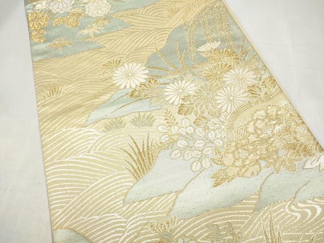 平和屋本店▼六通柄袋帯　寿峰錦　24金三重箔織　正絹　逸品　CABL4845hy