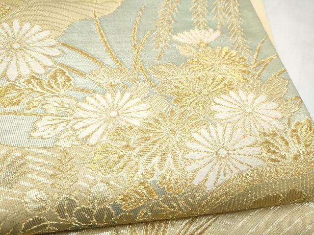 平和屋本店▼六通柄袋帯　寿峰錦　24金三重箔織　正絹　逸品　CABL4845hy