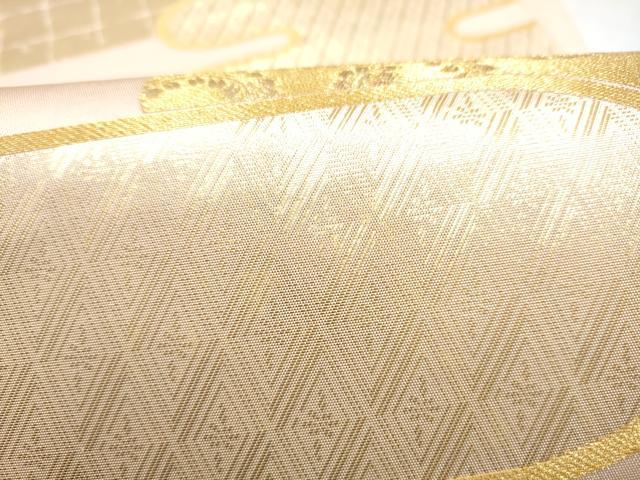 平和屋本店▼六通柄袋帯　古代雲取紋　純金箔24K　正絹　逸品　CABL4846hy