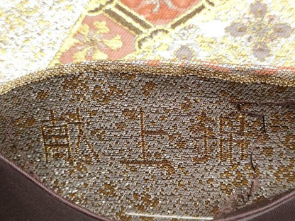 平和屋本店▼六通柄袋帯　献上錦　本金箔二重　正絹　逸品　CABL4859hy