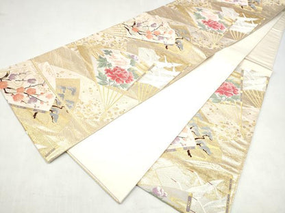 平和屋本店▼六通柄袋帯　琳派華美文　24K二重箔　正絹　逸品　CABL4864hy