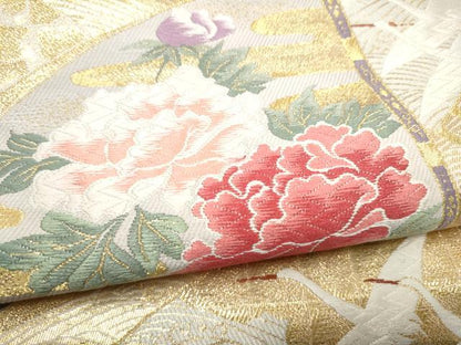 平和屋本店▼六通柄袋帯　琳派華美文　24K二重箔　正絹　逸品　CABL4864hy